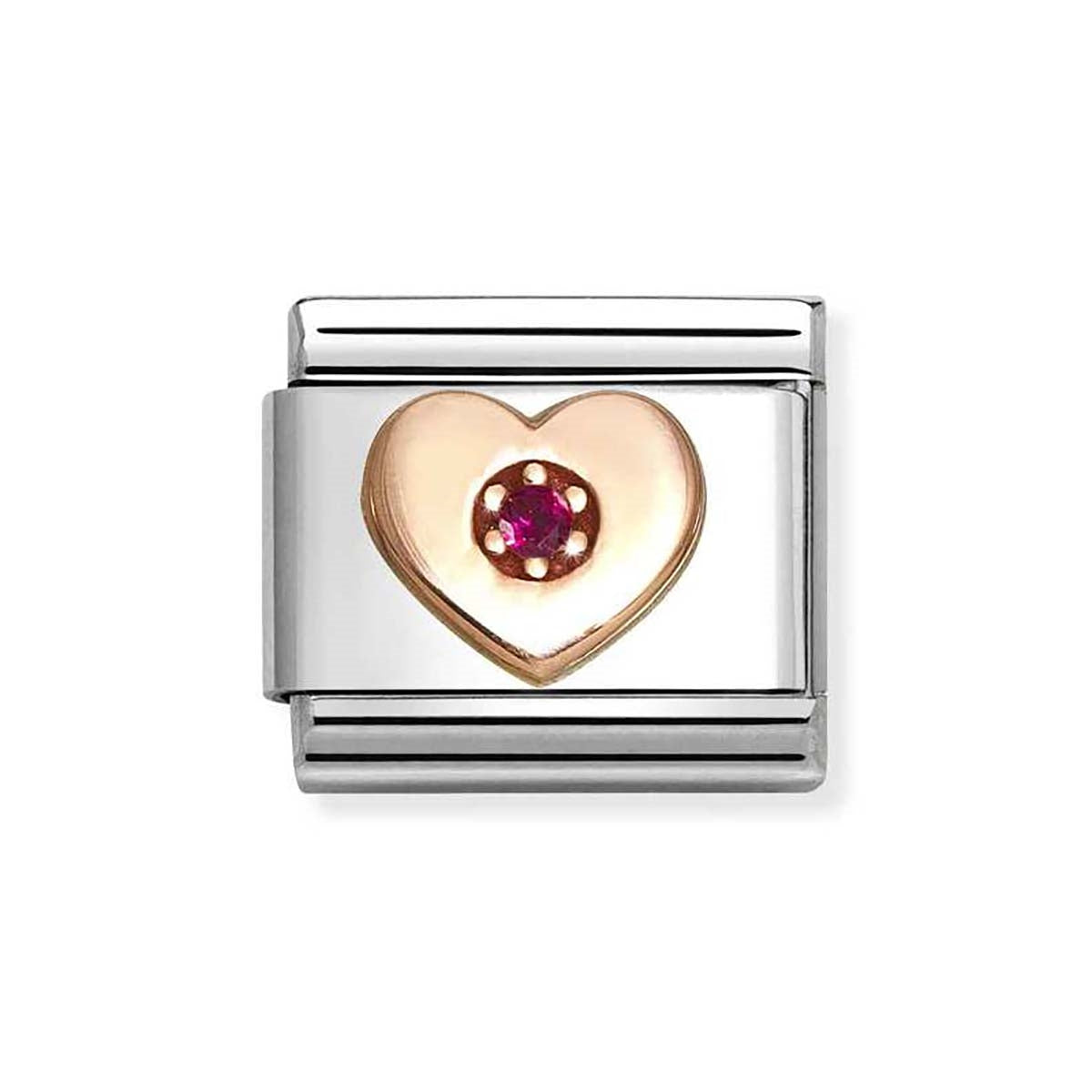 Nomination Rose Gold Red Heart Charm