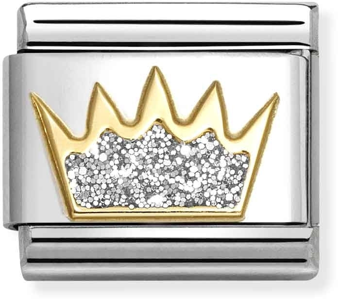 Nomination Silver Glitter Crown Charm