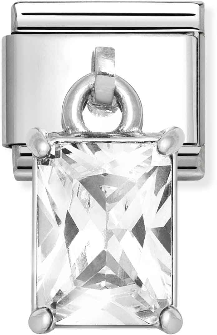 Nomination White Baguette Crystal Charm