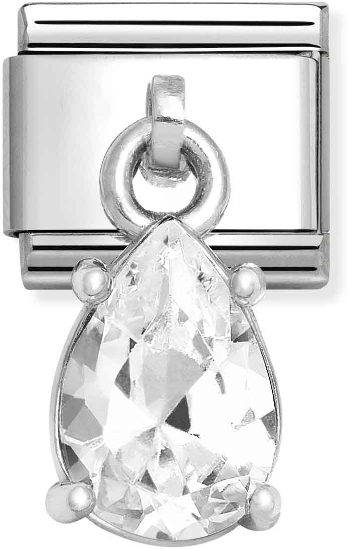 Nomination White Teardrop Crystal Charm
