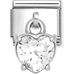 Nomination White Heart Crystal Charm