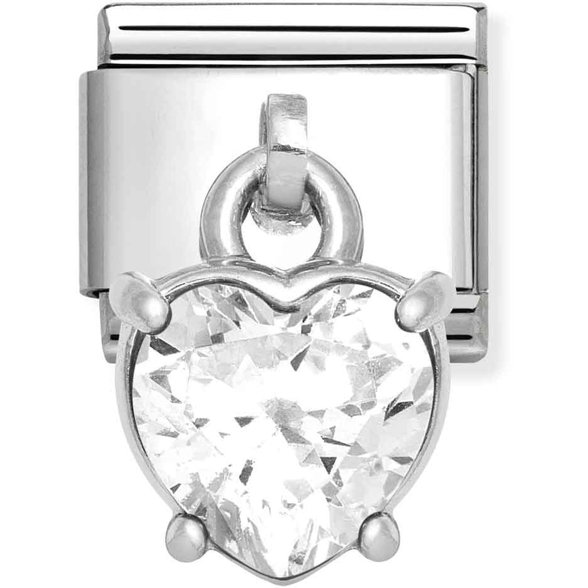 Nomination White Heart Crystal Charm