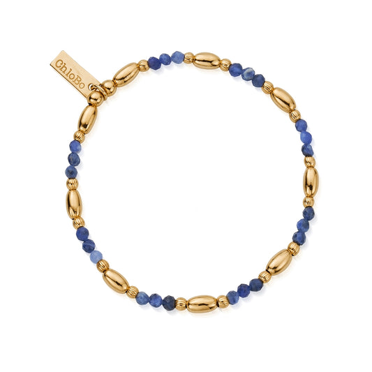ChloBo Balance Beaded Sodalite Gold Bracelet