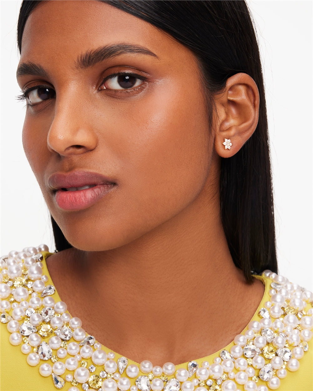 Kate Spade New York Flower Pearl Stud and Huggie Set