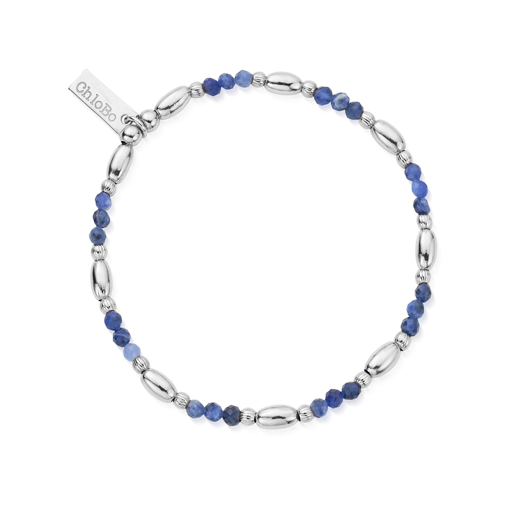 ChloBo Balance Beaded Sodalite Silver Bracelet