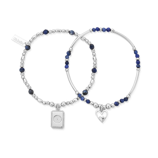 ChloBo Celebrate Heart Silver Sodalite Bracelets