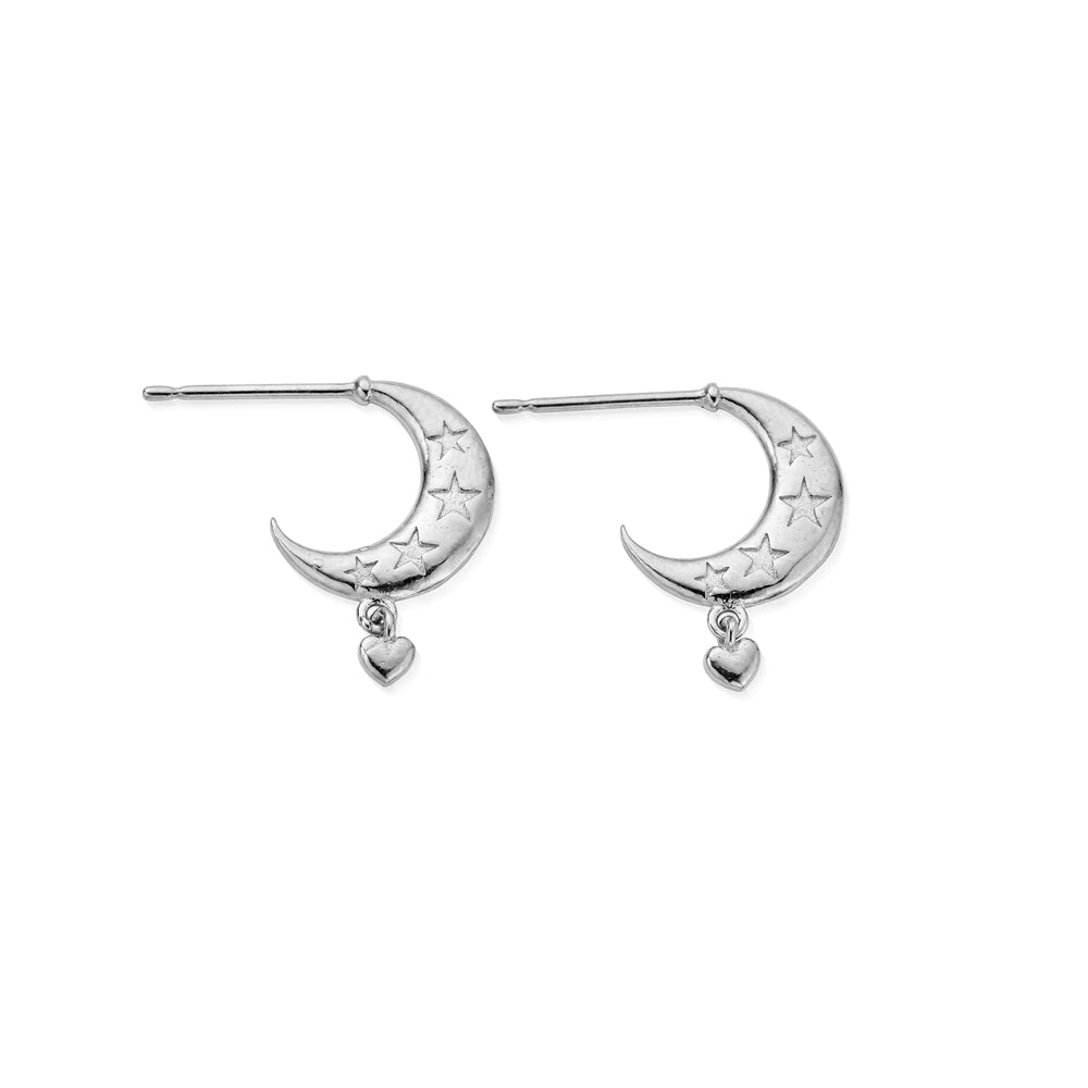 ChloBo Love By The Moon Silver Huggies