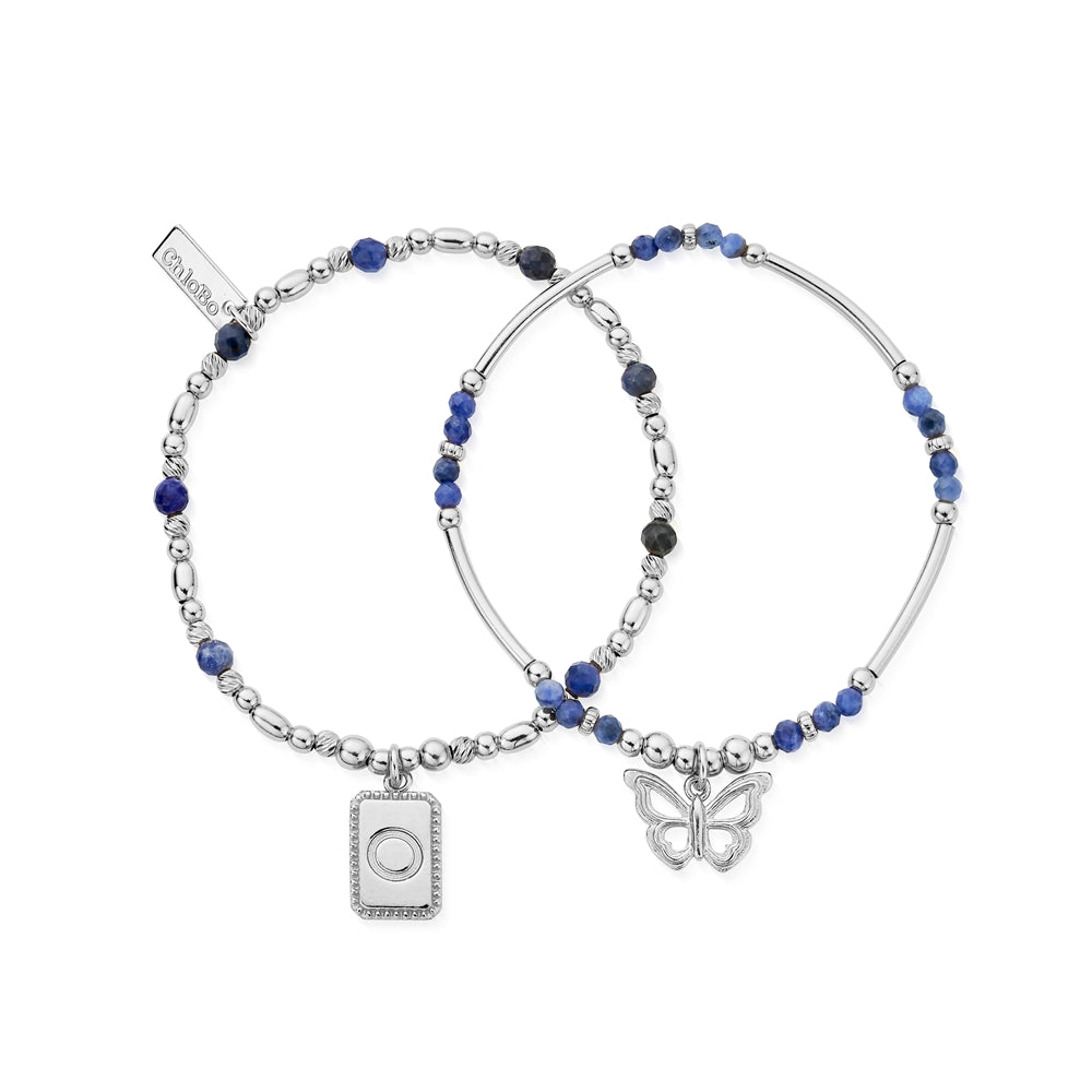 ChloBo New Beginnings Silver Butterfly Soladite Bracelets