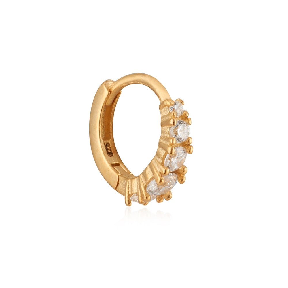 Argento Gold CZ Single Hoop Earring