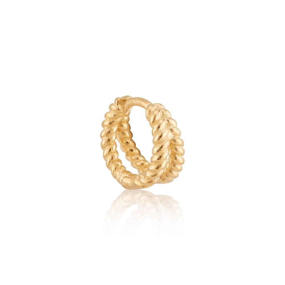 Argento Gold Twist Single Hoop Earrings