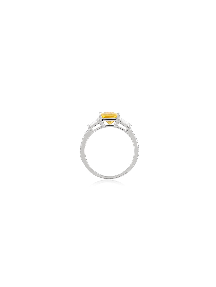 Argento Silver and Yellow Solitaire Ring