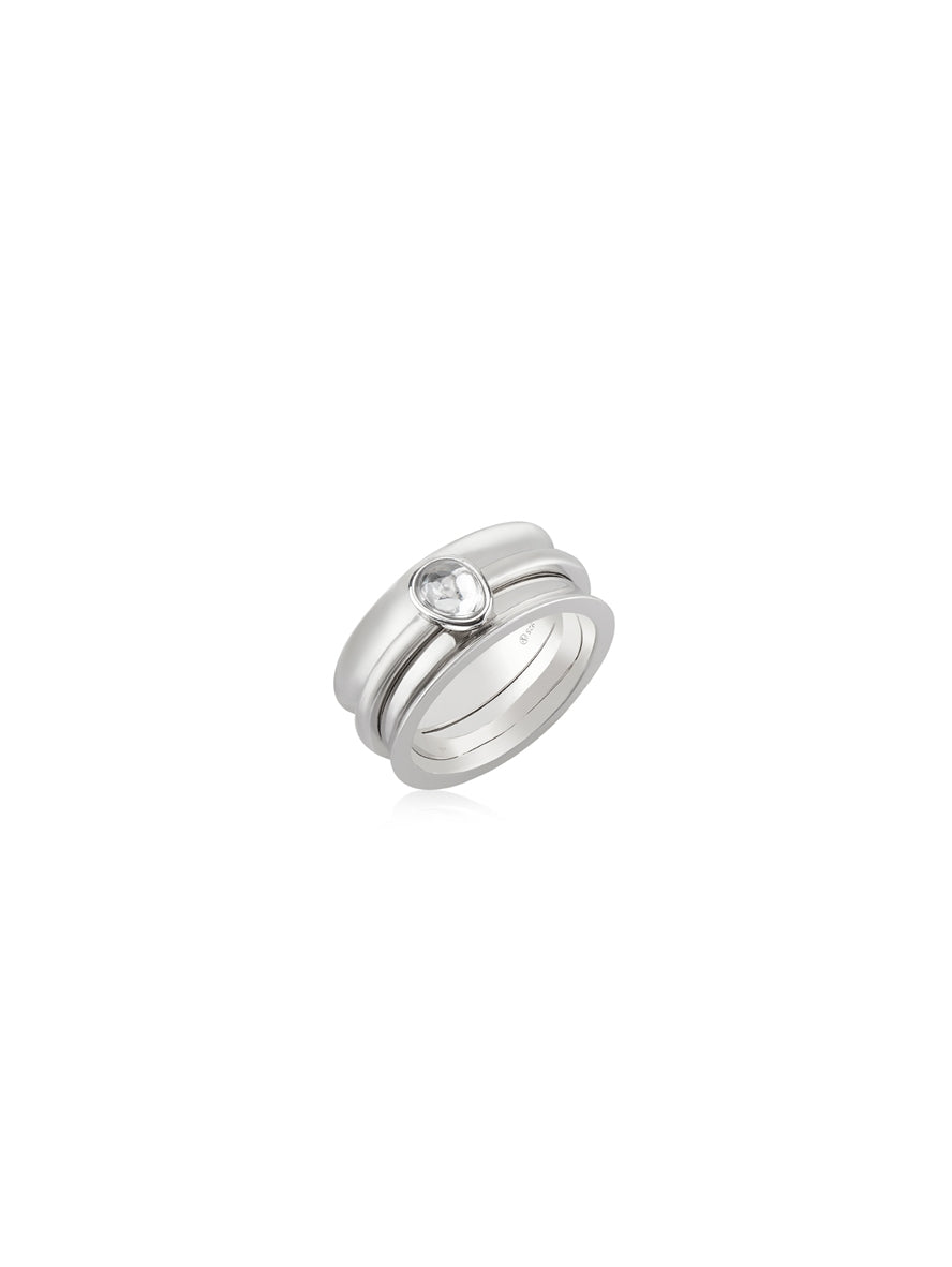 Argento Silver Clear Stone Tranquil Ring