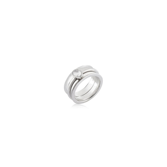 Argento Silver Clear Stone Tranquil Ring
