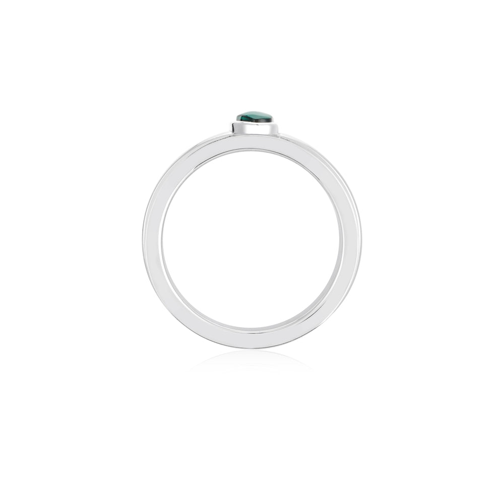 Argento Silver Green Stone Tranquil Ring
