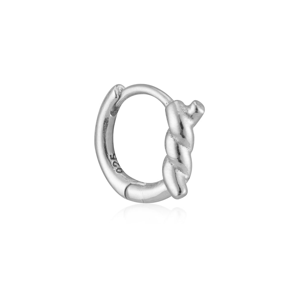 Argento Silver Knot Single Hoop Earring