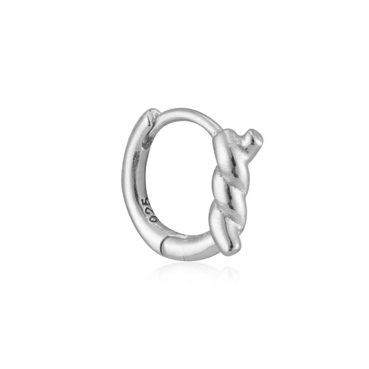 Argento Silver Knot Single Hoop Earring
