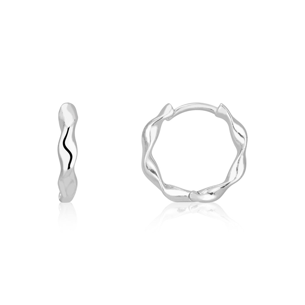 Argento Silver Twist Hoop Earrings