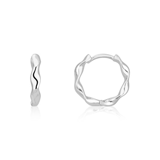 Argento Silver Twist Hoop Earrings