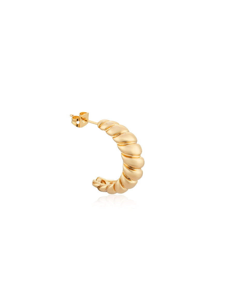 August Woods Gold Chunky Twist Hoop Earrings