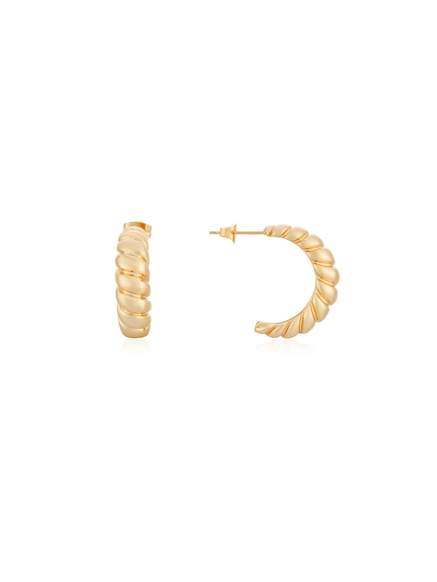 August Woods Gold Chunky Twist Hoop Earrings