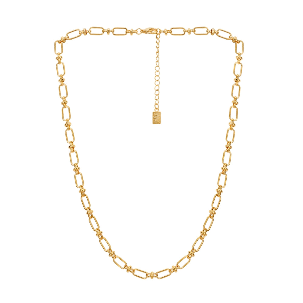 August Woods Gold Figaro Ball Chain Necklace