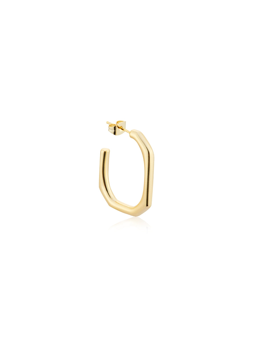 August Woods Gold Octagonal Hoop Earrings