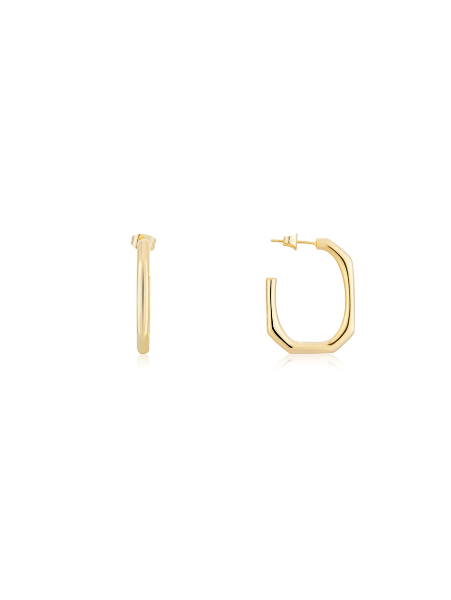 August Woods Gold Octagonal Hoop Earrings