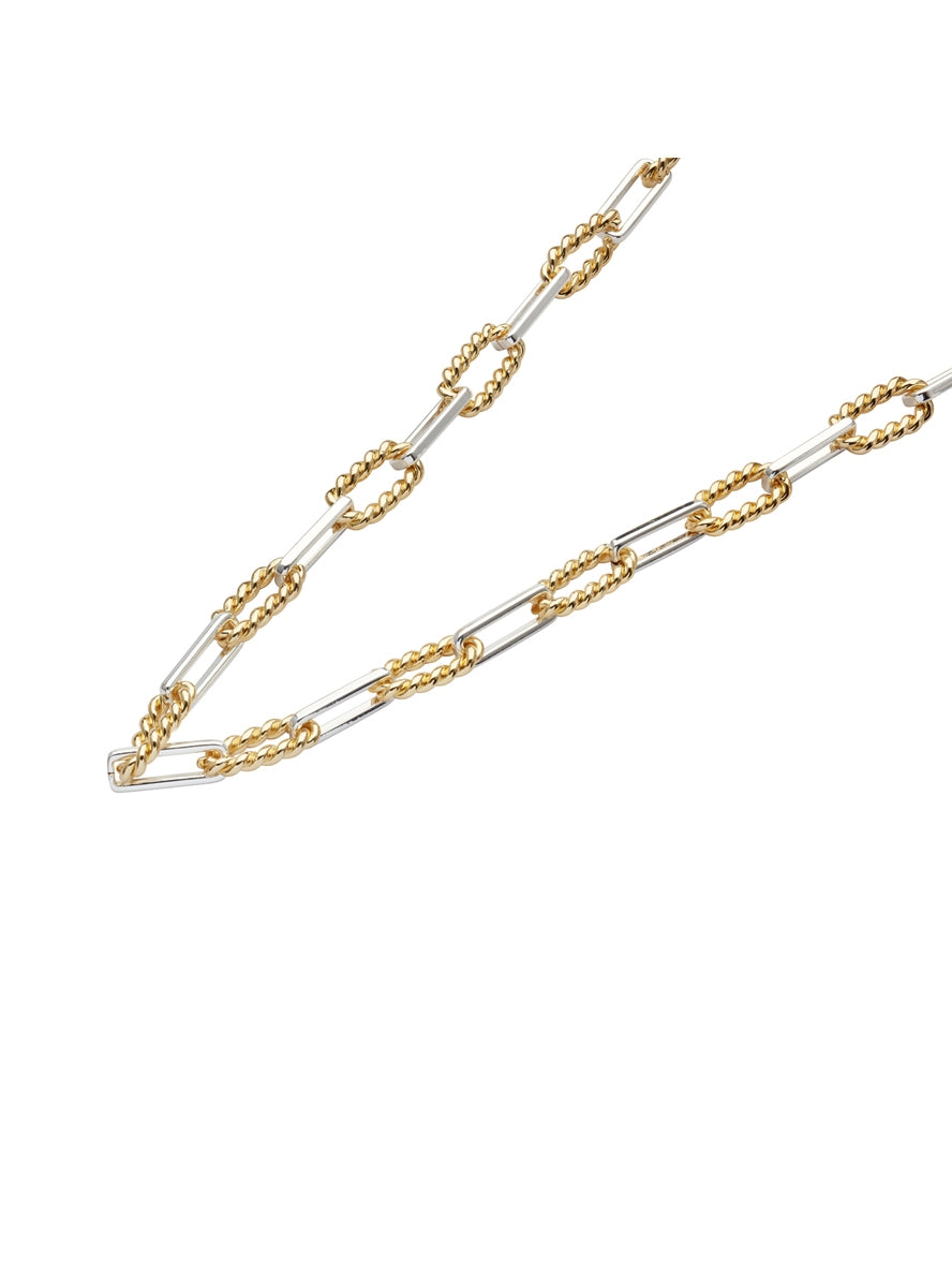 August Woods Silver Mixed Textured Chain Necklace