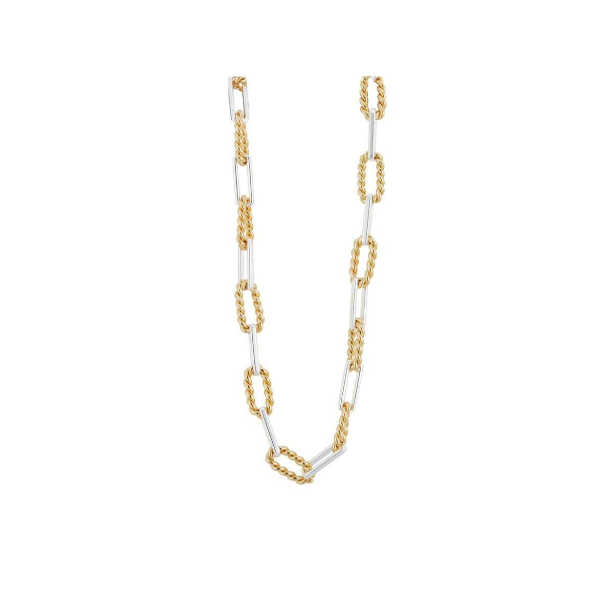 August Woods Silver Mixed Textured Chain Necklace
