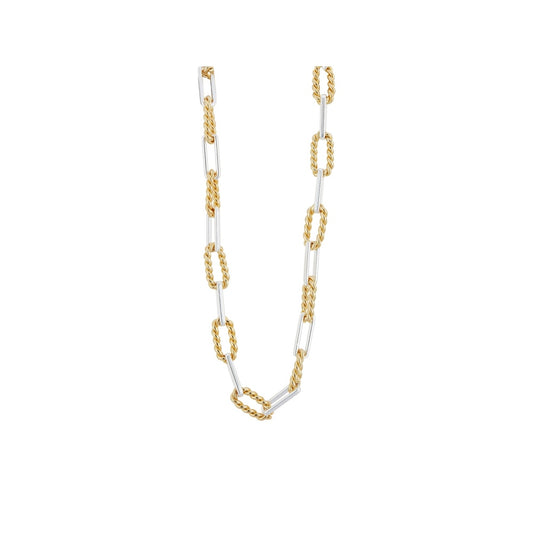 August Woods Silver Mixed Textured Chain Necklace