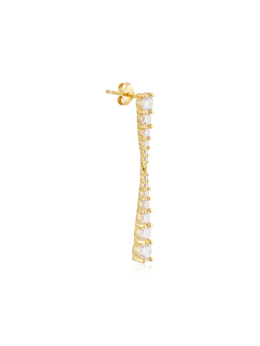 Argento Gold Drop Crystal Tennis Earrings