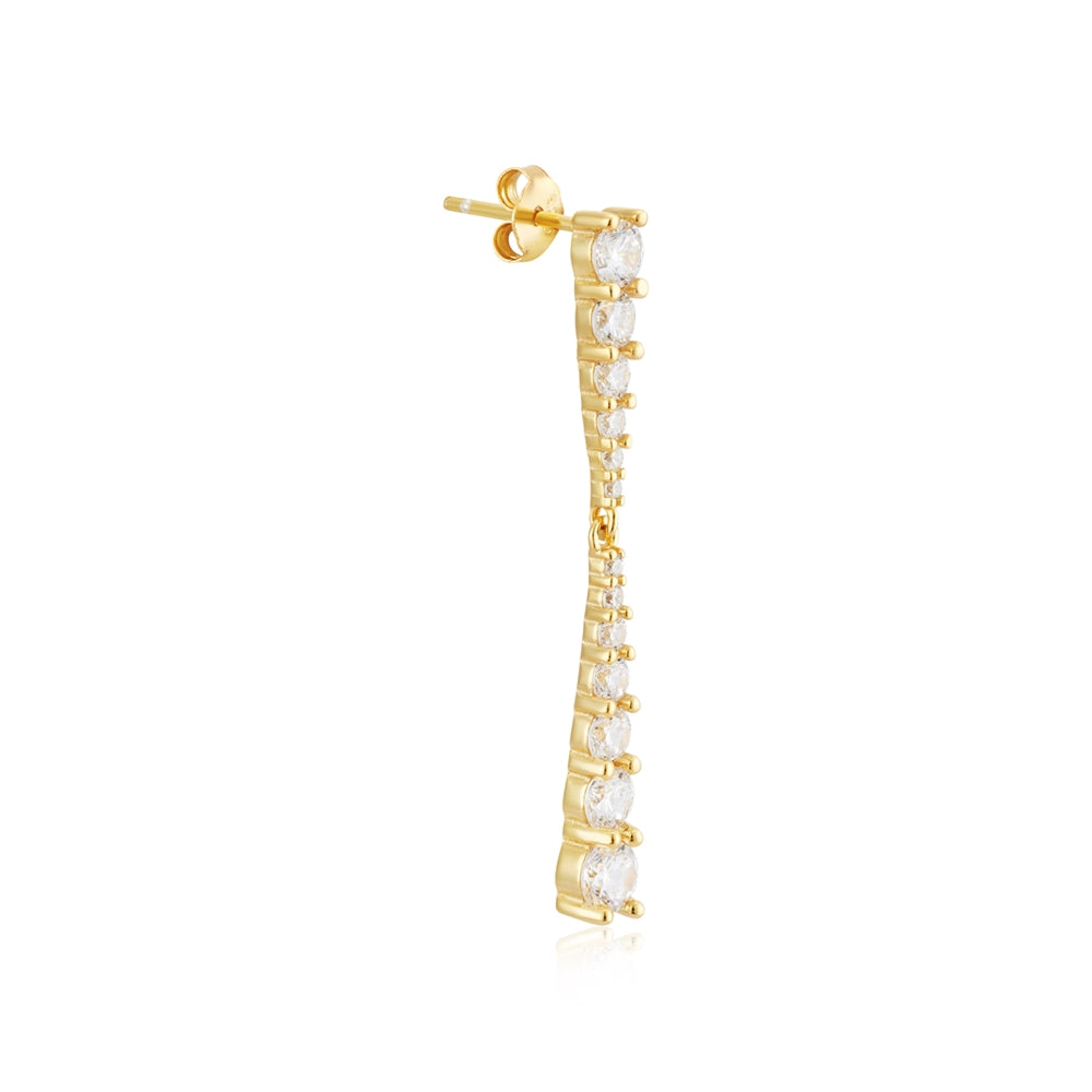 Argento Gold Drop Crystal Tennis Earrings