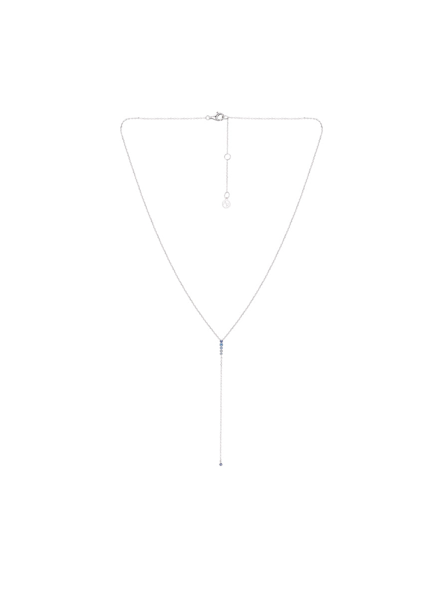 Argento Silver and Blue Tennis Drop Necklace