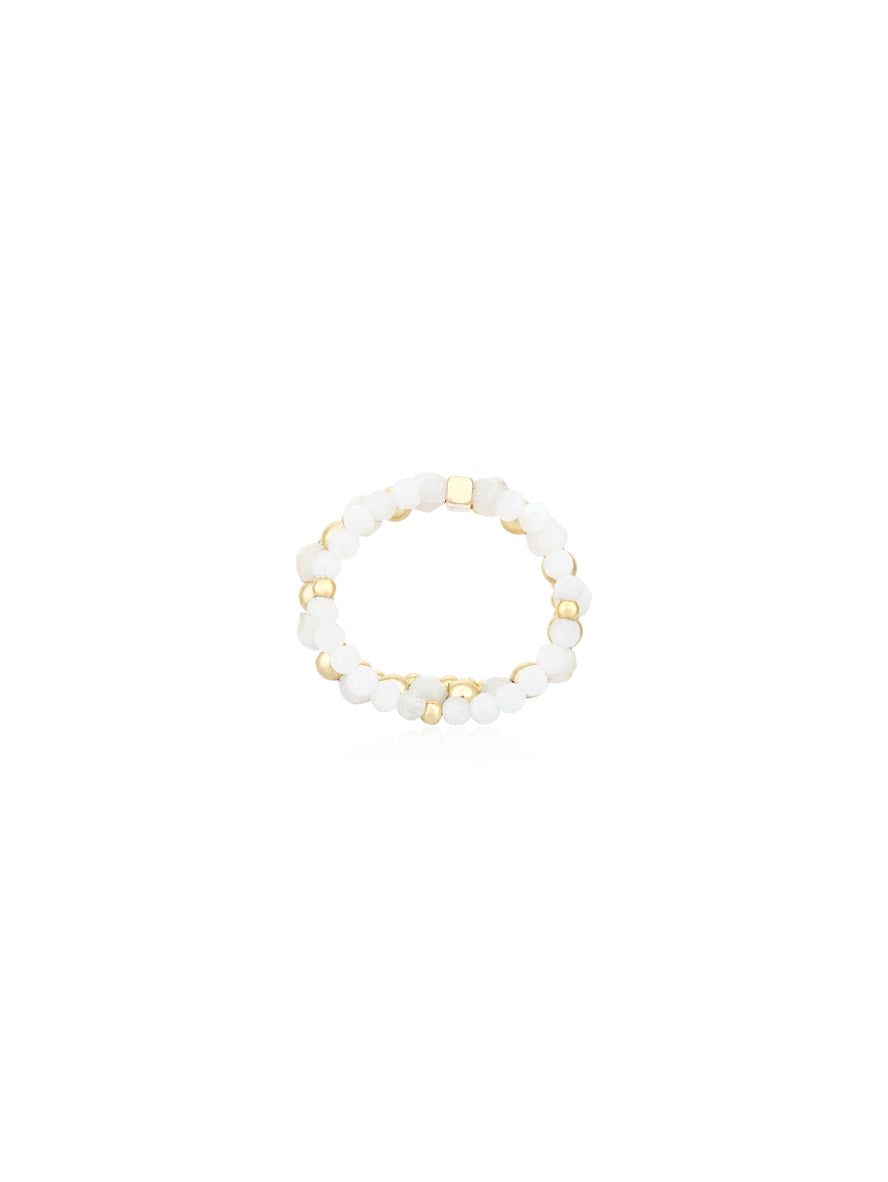 August Woods Gold Triple Stretch Beaded Ring