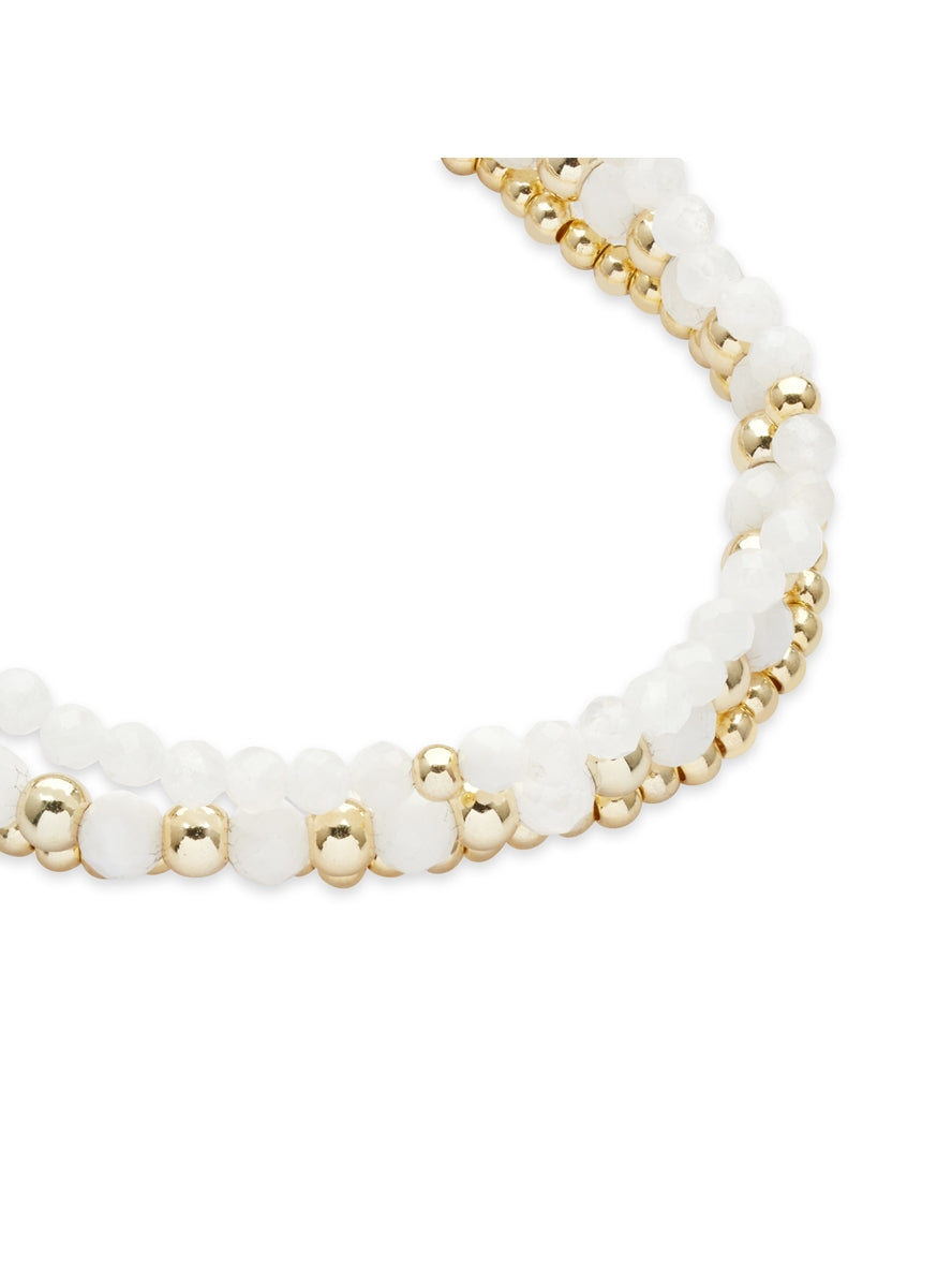 August Woods Gold Triple Stretch Beaded Bracelet