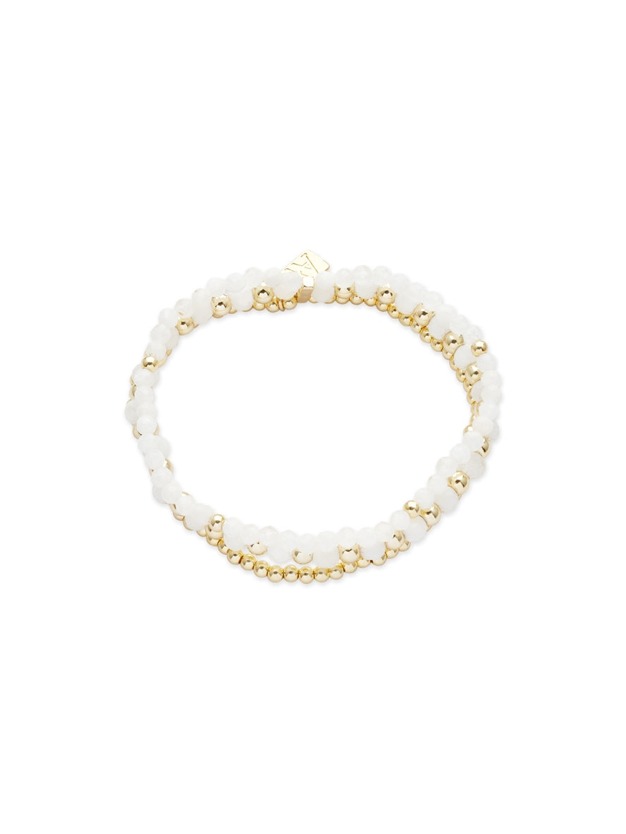 August Woods Gold Triple Stretch Beaded Bracelet