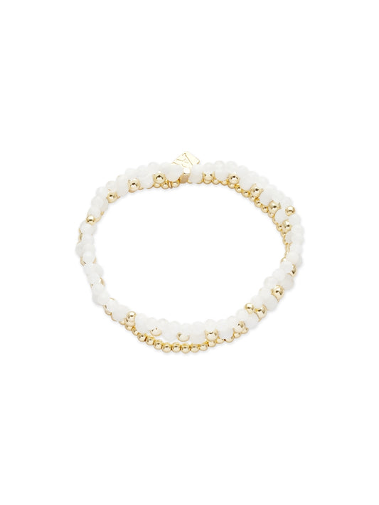 August Woods Gold Triple Stretch Beaded Bracelet