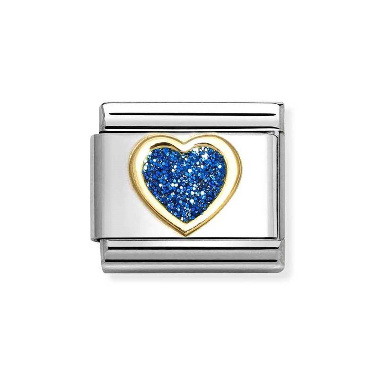 Nomination Blue Glitter Heart Charm