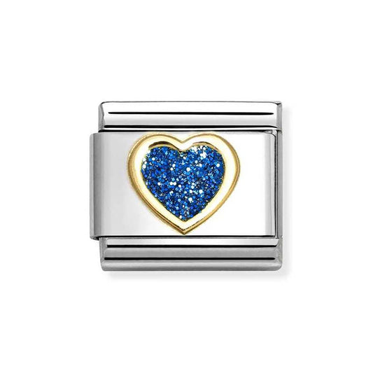 Nomination Blue Glitter Heart Charm