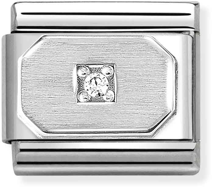 Nomination Blunted White Rectangle Charm