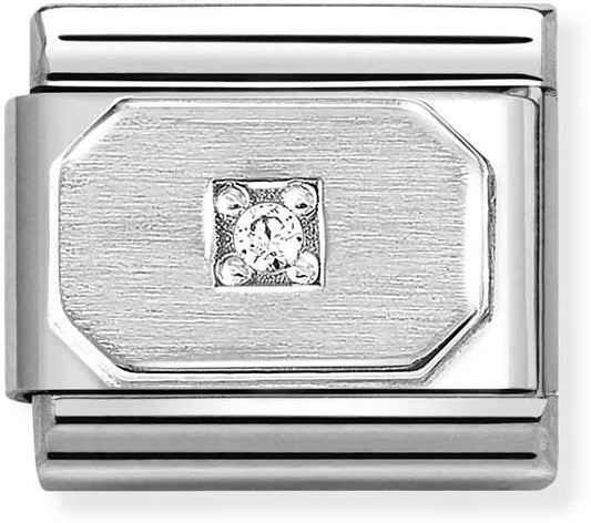Nomination Blunted White Rectangle Charm