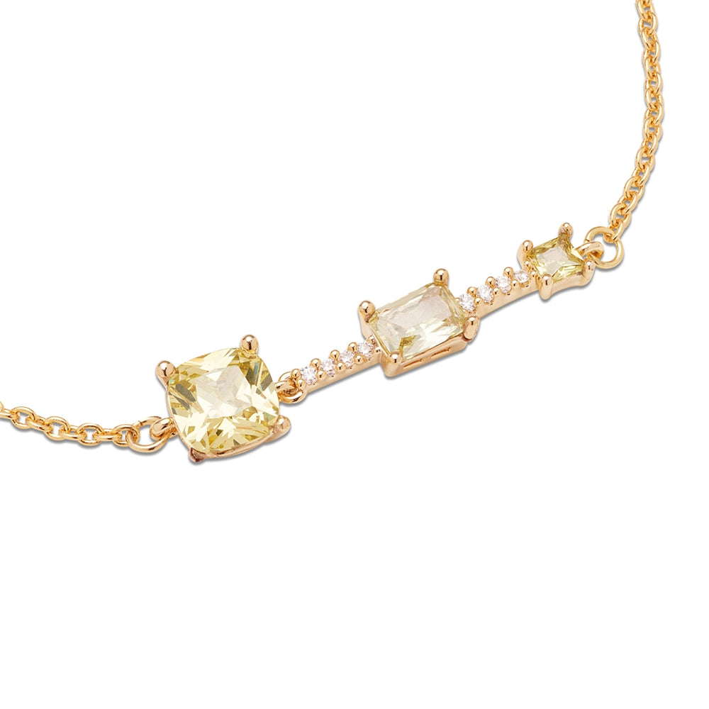 August Woods Gold Peridot CZ Rectangular Bracelet