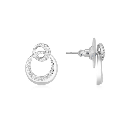 August Woods Silver Entwined Circle Stud Earrings