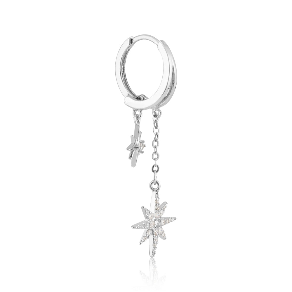 August Woods Silver Northern Lights Star Drop Earrings