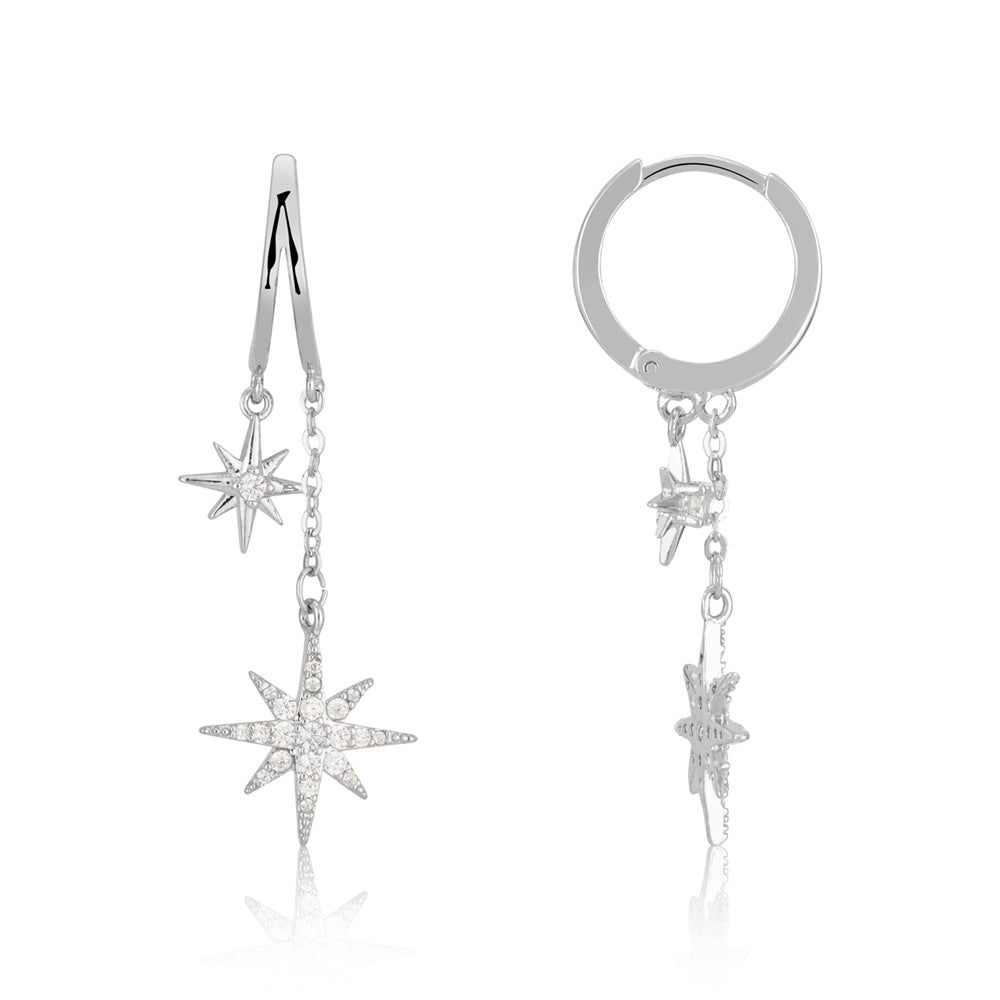 August Woods Silver Northern Lights Star Drop Earrings