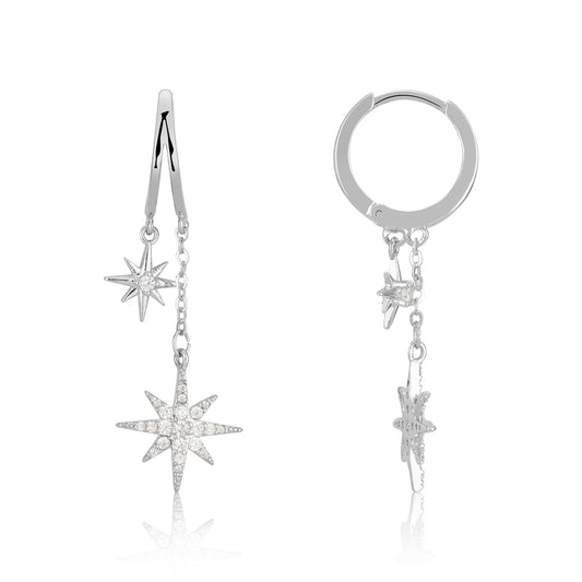 August Woods Silver Northern Lights Star Drop Earrings