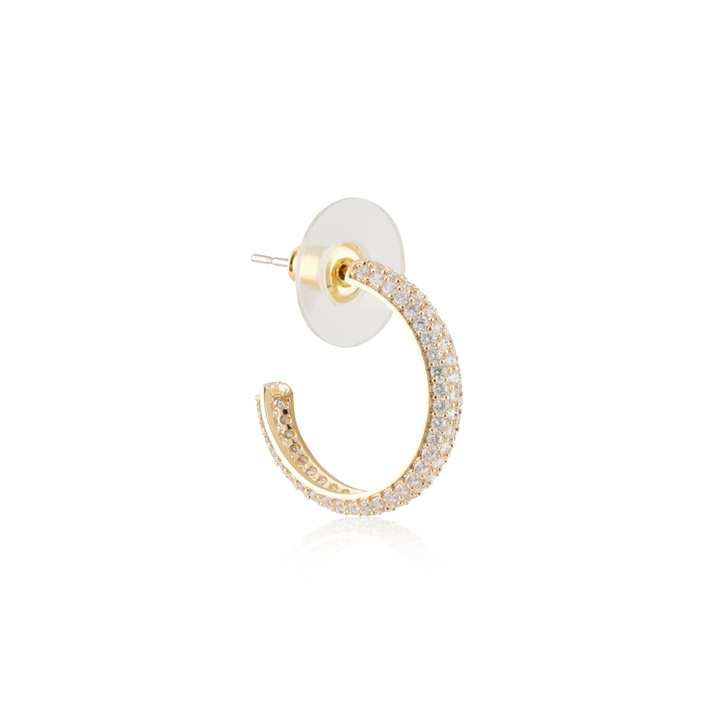 August Woods Gold Sparkle CZ Hoop Earrings