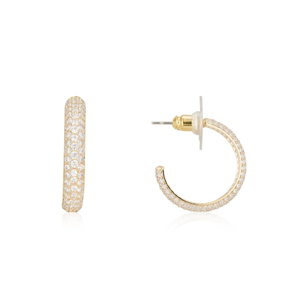 August Woods Gold Sparkle CZ Hoop Earrings