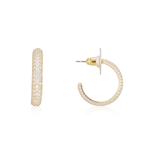 August Woods Gold Sparkle CZ Hoop Earrings