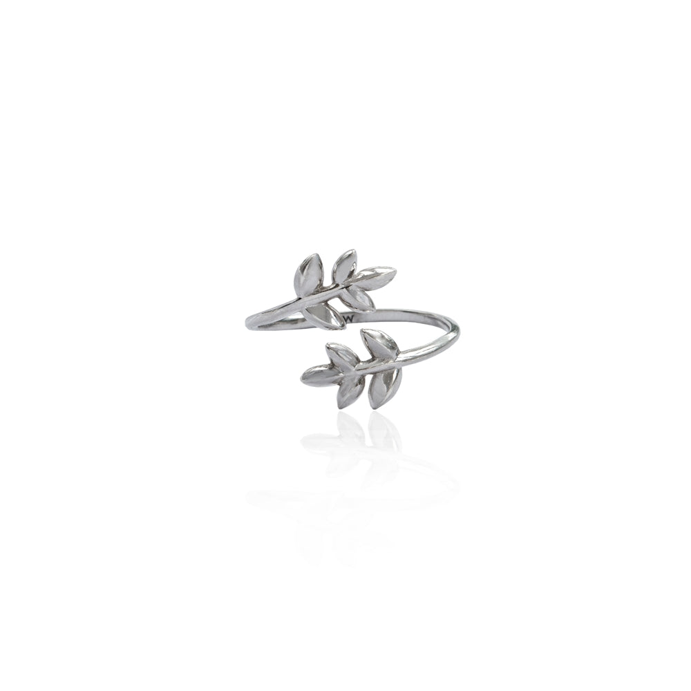 Seek + Find Grow Silver Vine Adjustable Ring